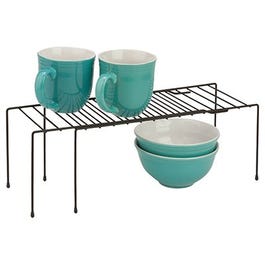 Shelf Organizer, Expandable, Black Steel Wire, 5.9 x 14.8 x 26-In.