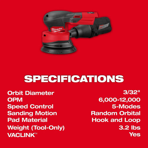 Milwaukee M18­ FUEL™ Random Orbital Sander