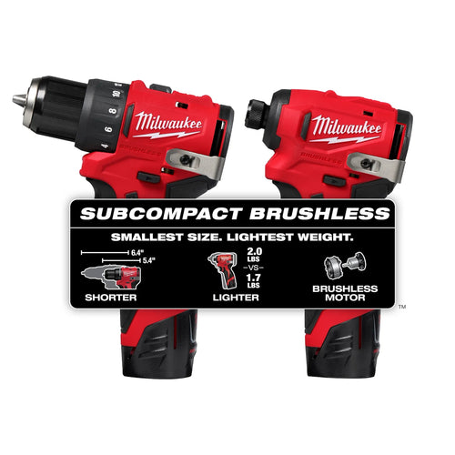 Milwaukee M12™ Subcompact Brushless 2-Tool Combo Kit
