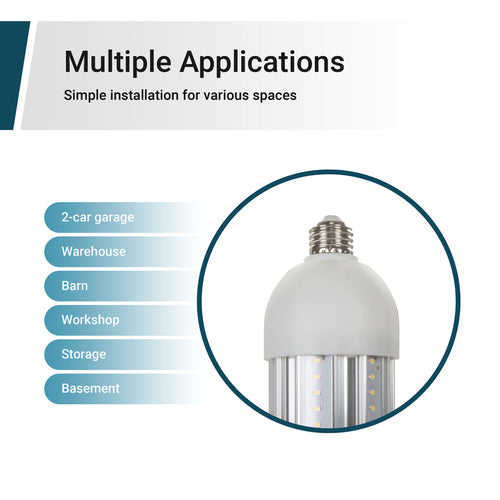 Gt Lite GT-CB-50C 5000 Lumen LED Corn Cob Bulb, 50-Watt, 250-Watt Equivalent, 5000K Daylight, E26