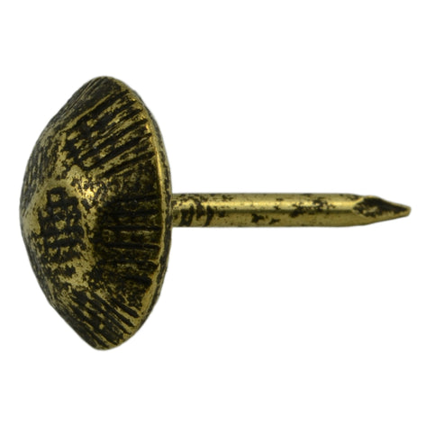 Monster Fastener Antique Brass Plated Steel Oxford Upholstery Nails