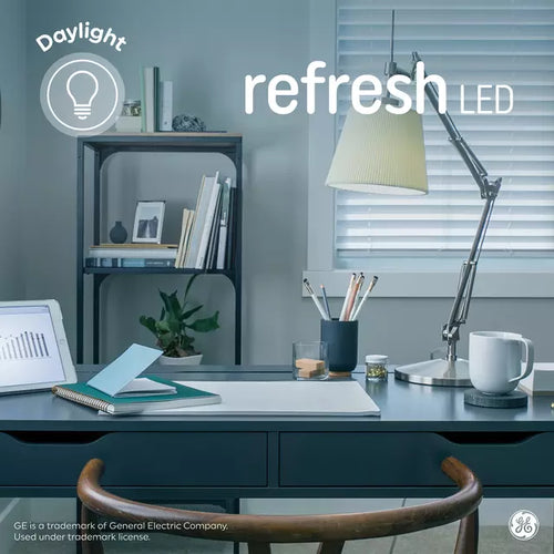 GE Refresh HD LED 100 Watt Replacement, Daylight, A19 General Purpose Bulbs (2 Pack)