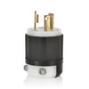 Leviton Locking Plug, 30 Amp, 125 Volt, Industrial Grade, Black & White