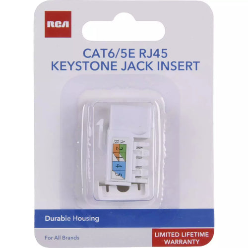 RCA Keystone CAT6/5E RJ45 White Modular Jack Insert
