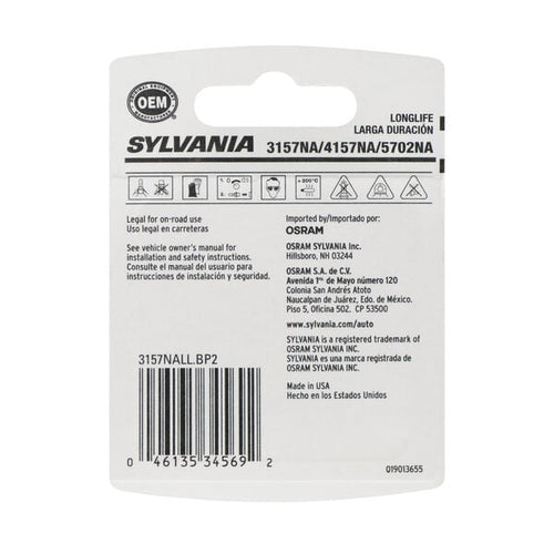 Sylvania 3157A Long Life Mini Bulb, 2 Pack