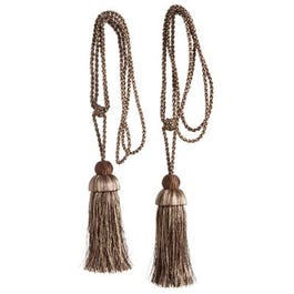 Curtain Tiebacks, Brown, 23.5-In., 2-Pk.