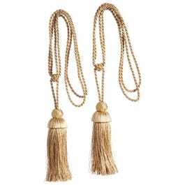 Curtain Tiebacks, Gold, 23.5-In., 2-Pk.